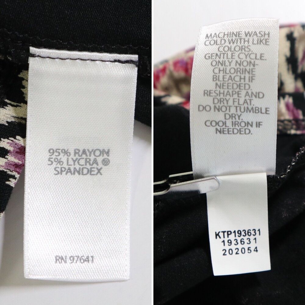 J Jill Size XS Wearever Collection Tunic Long Sleeve Black Pink Floral - Picture 9 of 9